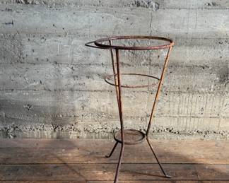 This lot features Hungarian iron wash stand circa 1940s. Can be used as a beautiful garden planter! This stand measures, 30” H.