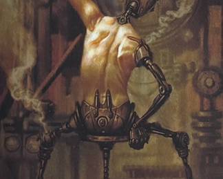 This lot features a professionally framed steampunk artwork by listed artist, Christian Alzmann. Measures in frame, 23” H x 17” W. It was seeing Star Wars at the age of five that first inspired Christian to draw. The years following would be filled with drawings of spaceships, animals, creatures, and images from the many science-fiction/fantasy movies he watched.