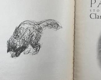 First edition of ‘Pandora, ‘ written and illustrated by Clare Turlay Newberry, published by Harper & Brothers. The book showcases charming illustrations and a story centered around a cat. It features a worn illustrated hardcover with signs of age-related wear, including scuffs and edge fraying. The interior remains intact with detailed illustrations and text reflective of Newberry’s style.