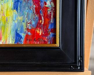 “Absence of Noise”, an original oil on board painting by listed artist, Serguei Novitchkov. Measures in the frame, 17” H x 19.75” W. Signed lower right and again with title on the verso. Accompanied with a certificate of authenticity from the artist. Novitchkov (1969-) was born in Moscow, Russia and graduated from the St. Petersburg Academy of Arts with a degree in “Painting and Composition” under the guidance of Professor Alexey Nikolaevich Sukhovetsky, a people’s artist of the Russian Federation. Serguei’s paintings are primarily dedicated to landscape art, often characterized by romantic, lyrical, and abstract themes, as well as genre painting. For many years, he has actively participated in both online and in-person exhibitions. Since 2000, he has lived and worked in Los Angeles, California.