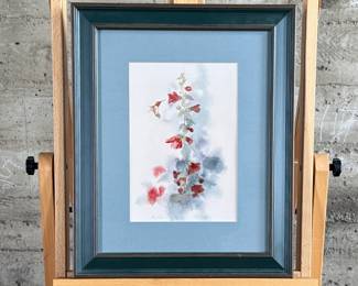 "Hummingbird", a print by listed Oregon artist, Don Zylius. Signed lower right with an additional printed signature lower left. Professionally framed and measures in frame, 22” H x 17.5” W.