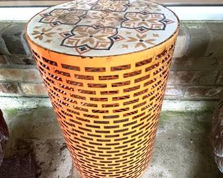 Pair of lighted patio tables