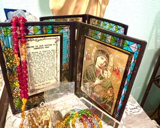 Religious folding stained glass