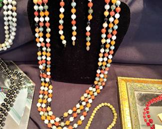 Multi color jade beads and bracelets