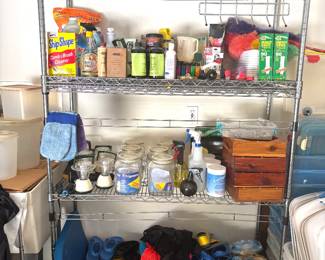 Rolling chrome shelving