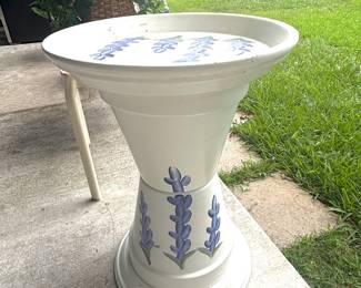 Painted pots birdbaths