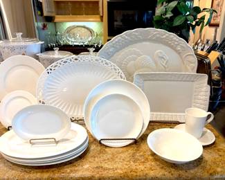 Assorted white dishes