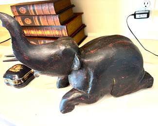Vintage wood elephant
