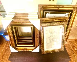 Assorted gold frames