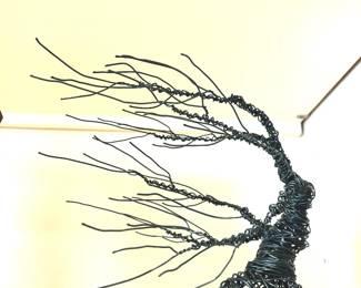 Pair wire sculptures by Glenn Gibson