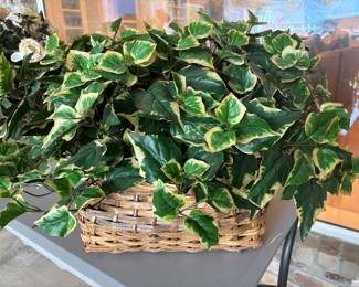 Huge selection of silk greenery in baskets