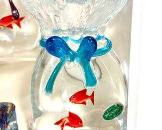 Murano fish in a bag vases