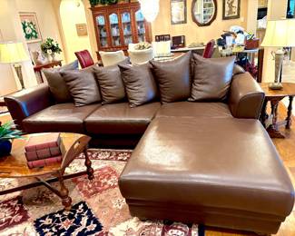 Striking leather sectional