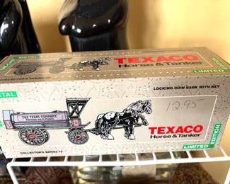 Metal Texaco coin bank