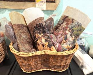 Beautiful needlepoint canvases with yarn