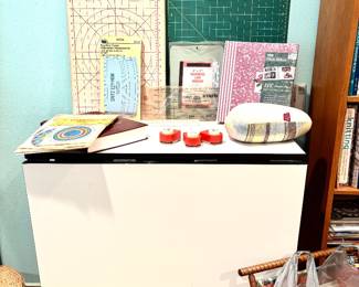 Two folding craft tables