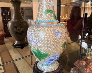 Cloisonné Vase with Floral and Bird Motif