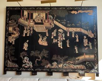 Coromandel Lacquer Screen with Mother of Pearl Inlay