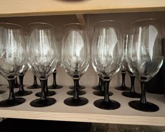 Luminarc Domino Signature Black Stem Iced Tea Glasses