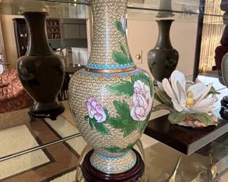 Cloisonné Vase with Floral and Bird Motif