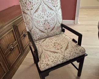 Asian-Inspired Upholstered Armchair