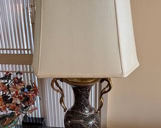Vintage Marble and Gilt Bronze Urn Table Lamp
