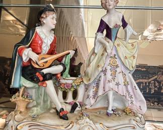 Antique Dresden Porcelain Musical Figural Group