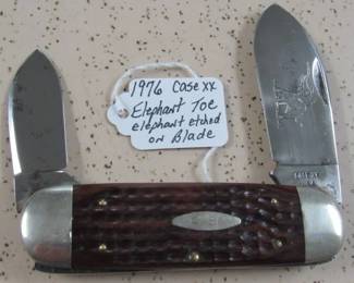 1976 Case XX Elephant Toe Knife w/Elephant Etched on Blade