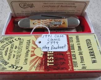 1991 Case Classic 5394 Stag Gunboat Knife in Box