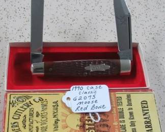 1990 Case Classic 62075 Moose Red Bone Knife in Box