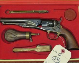 Auberti Salute to Navy Arms Colt 36 Cal. Black Powder Pistol in Case