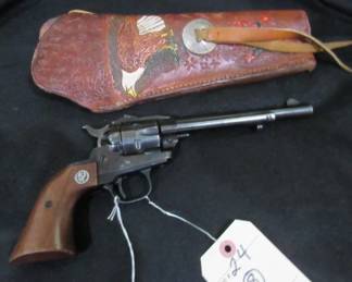 Ruger Single Six 22 cal. Pistol w/Leather Holster 
