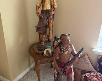 These are the Cowboy & the Indian statues that were displayed at the Longhorn Steakhouse for years!