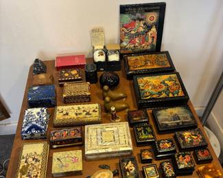 Collection of jewelry and trinket boxes