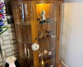 3 matching light up curio cabinets available 