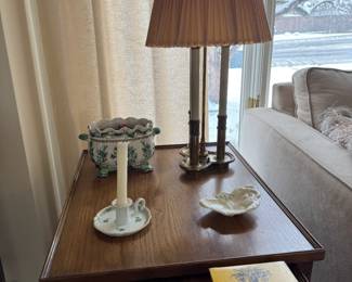 Side Table with Collectibles, Table Lamp