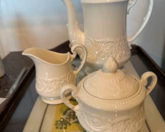 Tea and Coffee Service on Needlepoint Tray