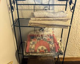 Wrought Iron Baker's Rack with Decorative Scrollwork