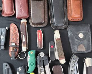 Assorted Pocket Knives and Sheaths