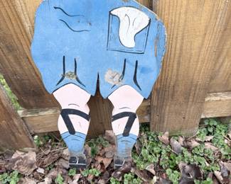 Novelty Garden Art - Pair of Wooden "Rear End" Cutouts