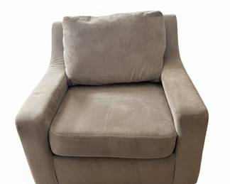 Uixe Taupe Linen Button Tufted Design Accent Arm Chair