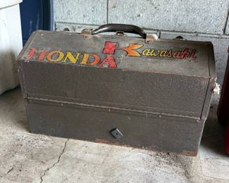 Vintage Honda Kawasaki Metal Toolbox