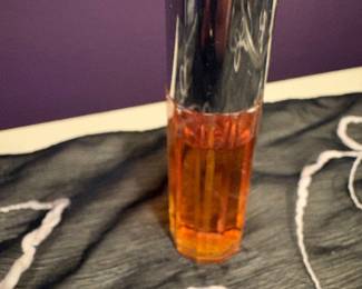 Vintage Perfume Bottle with Silver Cap