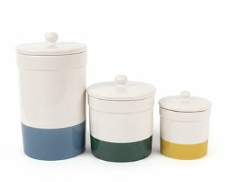 Ceramic Canister Set with Color Bands