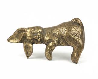 Brass Sleeping Bunny Shelf Sitter Figurine