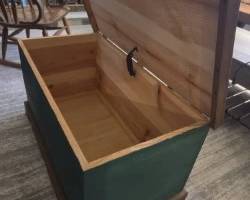 forest green & brown cedar chest