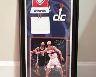 Marcin Gortat Washington Wizards Framed Jersey and Autographed Photo Display
