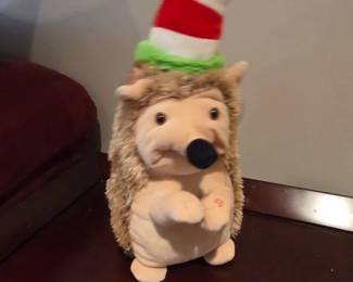 Animated Christmas Hedgehog Plush Toy