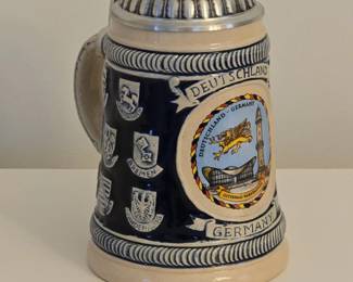 Gerz Deutschland Beer Stein with Pewter Lid