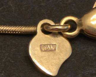 14k Gold Snake Chain Necklace with Station Beads 